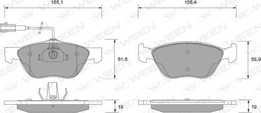 Ween 151-1859 - Тормозные колодки, дисковые, комплект autospares.lv