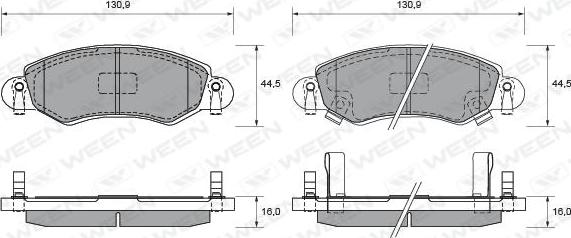 Ween 151-1854 - Тормозные колодки, дисковые, комплект autospares.lv