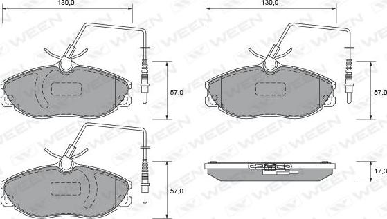 Ween 151-1855 - Тормозные колодки, дисковые, комплект autospares.lv