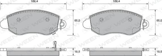 Ween 151-1856 - Тормозные колодки, дисковые, комплект autospares.lv