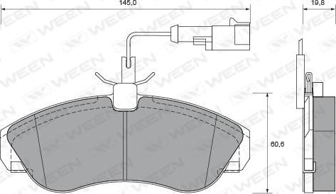 Ween 151-1857 - Тормозные колодки, дисковые, комплект autospares.lv