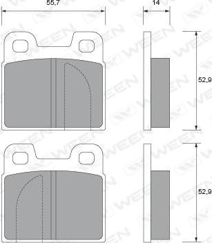 Ween 151-1869 - Тормозные колодки, дисковые, комплект autospares.lv