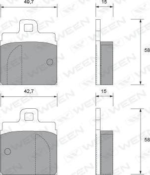 Ween 151-1863 - Тормозные колодки, дисковые, комплект autospares.lv