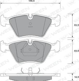 Ween 151-1809 - Тормозные колодки, дисковые, комплект autospares.lv