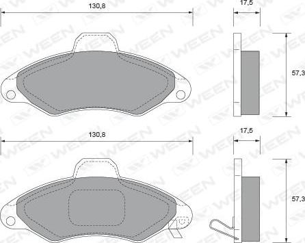 Ween 151-1805 - Тормозные колодки, дисковые, комплект autospares.lv