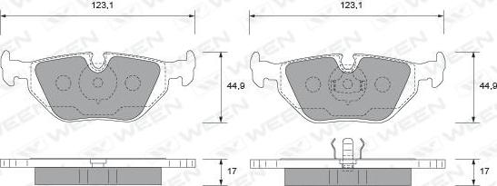 Ween 151-1801 - Тормозные колодки, дисковые, комплект autospares.lv