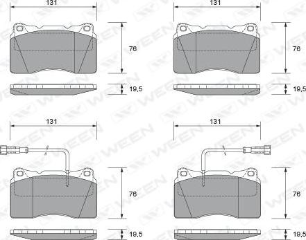 Ween 151-1815 - Тормозные колодки, дисковые, комплект autospares.lv