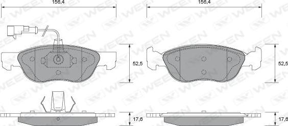 Ween 151-1816 - Тормозные колодки, дисковые, комплект autospares.lv