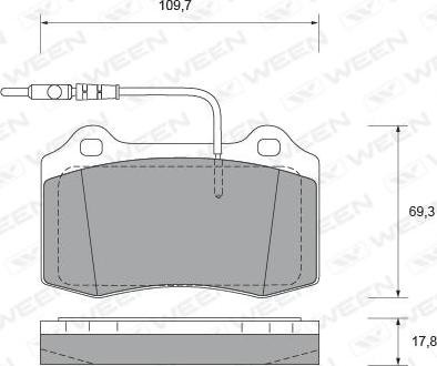 Ween 151-1811 - Тормозные колодки, дисковые, комплект autospares.lv