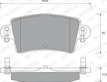 Ween 151-1886 - Тормозные колодки, дисковые, комплект autospares.lv