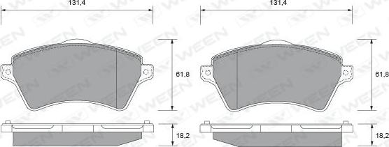 Ween 151-1887 - Тормозные колодки, дисковые, комплект autospares.lv