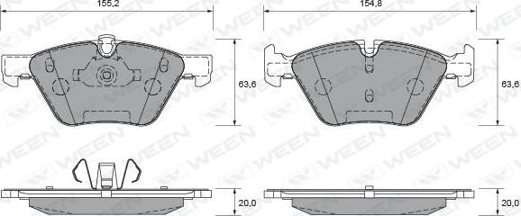 Ween 151-1839 - Тормозные колодки, дисковые, комплект autospares.lv