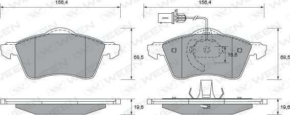 Ween 151-1835 - Тормозные колодки, дисковые, комплект autospares.lv