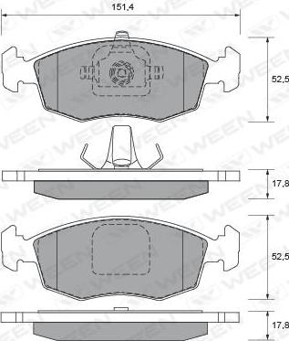 Ween 151-1831 - Тормозные колодки, дисковые, комплект autospares.lv