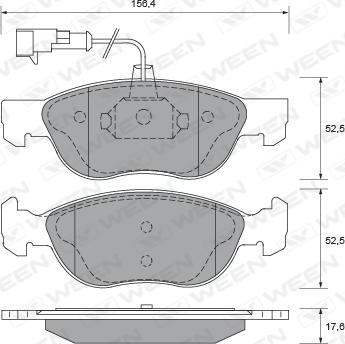 Ween 151-1833 - Тормозные колодки, дисковые, комплект autospares.lv