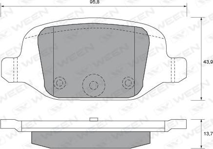 Ween 151-1832 - Тормозные колодки, дисковые, комплект autospares.lv