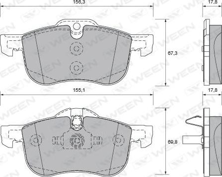 Ween 151-1824 - Тормозные колодки, дисковые, комплект autospares.lv