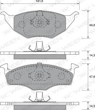 Ween 151-1825 - Тормозные колодки, дисковые, комплект autospares.lv