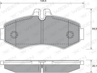 Ween 151-1823 - Тормозные колодки, дисковые, комплект autospares.lv