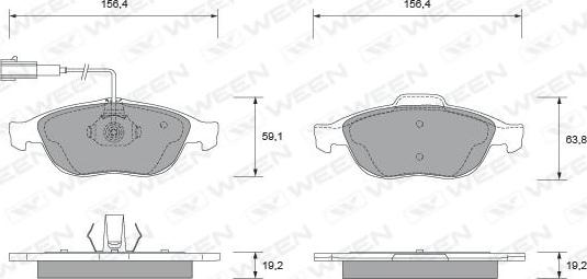 Ween 151-1870 - Тормозные колодки, дисковые, комплект autospares.lv