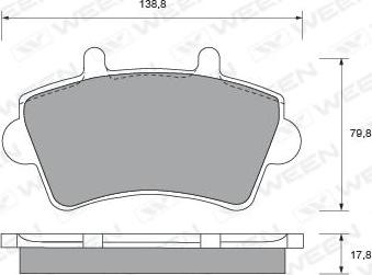 Ween 151-1871 - Тормозные колодки, дисковые, комплект autospares.lv