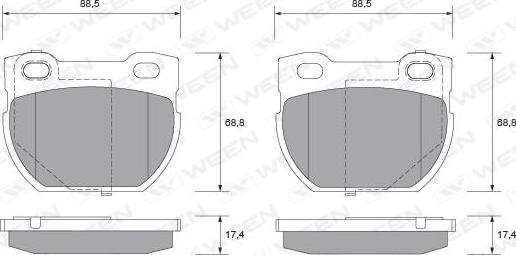 Ween 151-1873 - Тормозные колодки, дисковые, комплект autospares.lv