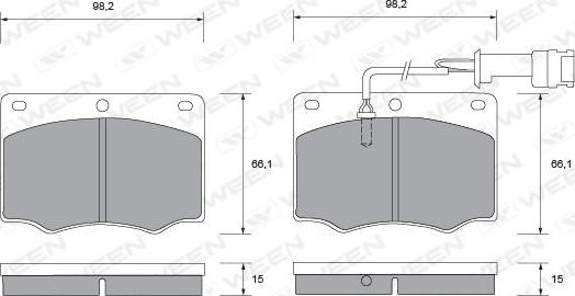 Ween 151-1396 - Тормозные колодки, дисковые, комплект autospares.lv