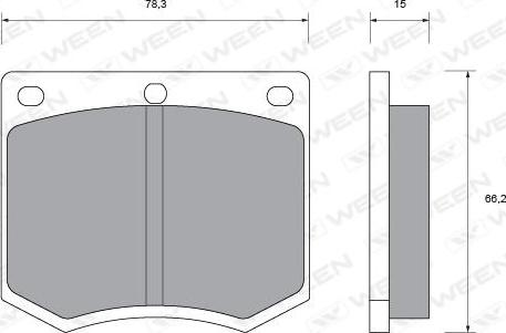 Ween 151-1390 - Тормозные колодки, дисковые, комплект autospares.lv