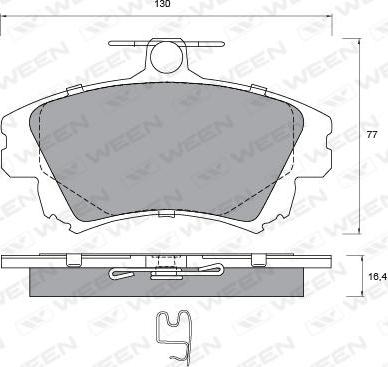 Ween 151-1345 - Тормозные колодки, дисковые, комплект autospares.lv