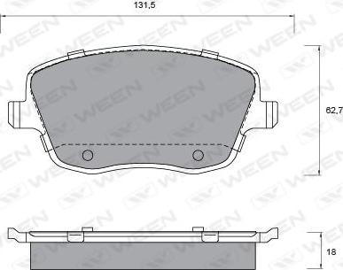 Ween 151-1341 - Тормозные колодки, дисковые, комплект autospares.lv