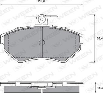 Ween 151-1343 - Тормозные колодки, дисковые, комплект autospares.lv