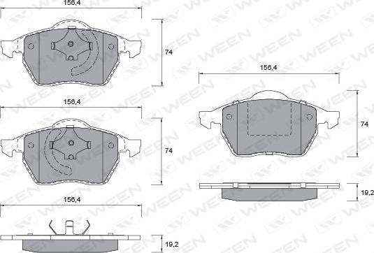 Ween 151-1342 - Тормозные колодки, дисковые, комплект autospares.lv