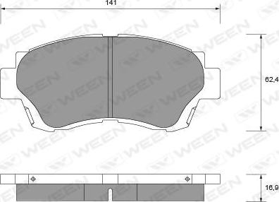 Ween 151-1359 - Тормозные колодки, дисковые, комплект autospares.lv