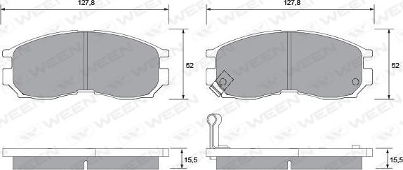 Ween 151-1356 - Тормозные колодки, дисковые, комплект autospares.lv