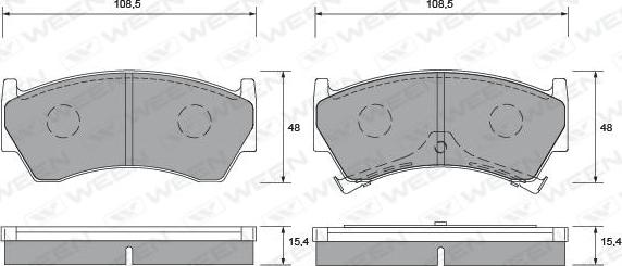 Ween 151-1369 - Тормозные колодки, дисковые, комплект autospares.lv