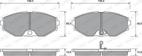 Ween 151-1364 - Тормозные колодки, дисковые, комплект autospares.lv