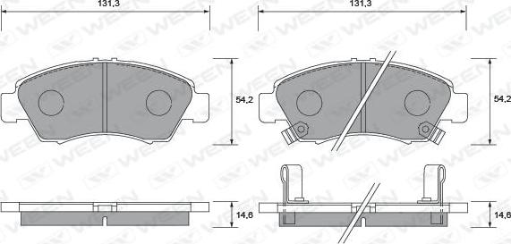 Ween 151-1366 - Тормозные колодки, дисковые, комплект autospares.lv