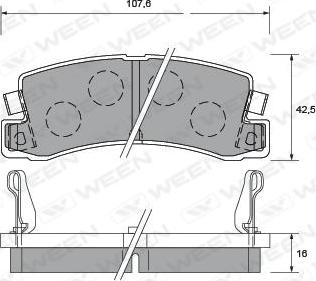 Ween 151-1368 - Тормозные колодки, дисковые, комплект autospares.lv