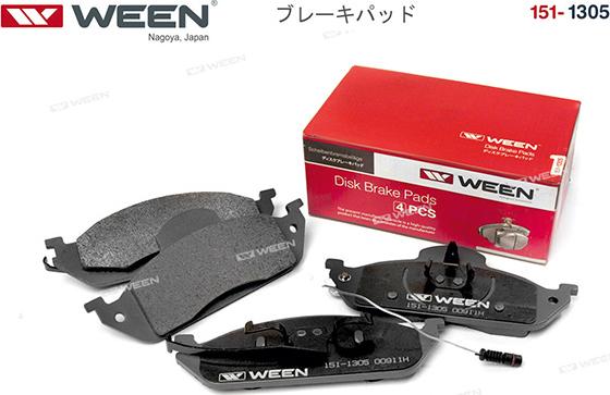 Ween 151-1305 - Тормозные колодки, дисковые, комплект autospares.lv