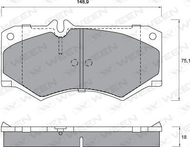 Ween 151-1301 - Тормозные колодки, дисковые, комплект autospares.lv