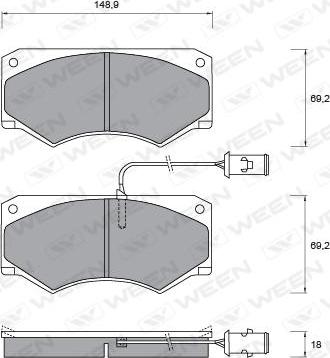 Ween 151-1303 - Тормозные колодки, дисковые, комплект autospares.lv