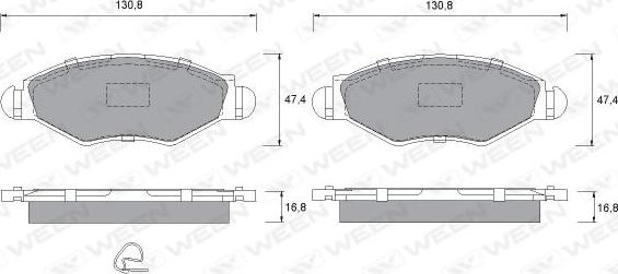 Ween 151-1319 - Тормозные колодки, дисковые, комплект autospares.lv