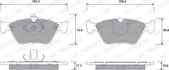 Ween 151-1312 - Тормозные колодки, дисковые, комплект autospares.lv