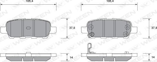 Ween 151-1381 - Тормозные колодки, дисковые, комплект autospares.lv