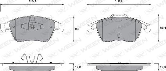 Ween 151-1339 - Тормозные колодки, дисковые, комплект autospares.lv