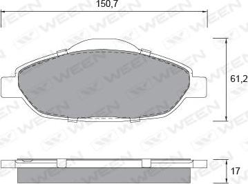 Ween 151-1326 - Тормозные колодки, дисковые, комплект autospares.lv