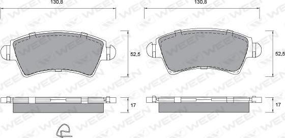 Ween 151-1322 - Тормозные колодки, дисковые, комплект autospares.lv