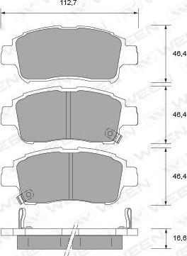 Ween 151-1379 - Тормозные колодки, дисковые, комплект autospares.lv