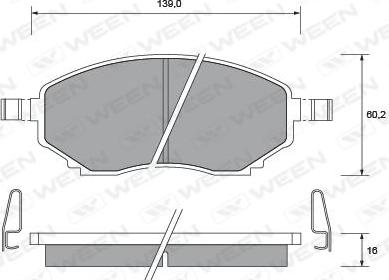 Ween 151-1372 - Тормозные колодки, дисковые, комплект autospares.lv