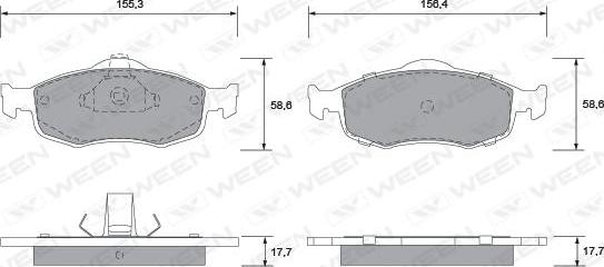 Ween 151-1290 - Тормозные колодки, дисковые, комплект autospares.lv